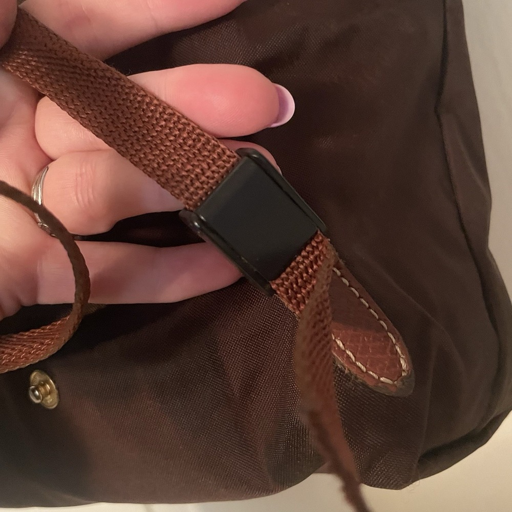 Longchamp Brown Nylon & Leather Backpack Tote - Picture 12 of 16